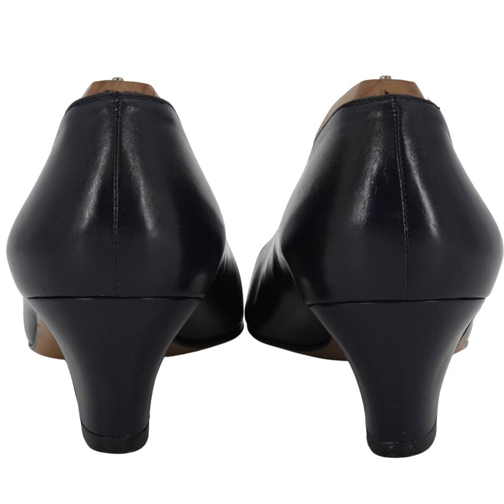 Vintage Salvatore Ferragamo Womens 9AA Navy Leather Reptile Embossed Dress Pumps - Picture 6 of 9